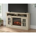 Sauder Media Fireplace Chalk Oak , Accommodates up to a 65 in. TV weighing 70 lbs 433240